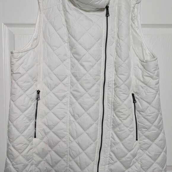 Marc New York | Andrew Marc Women's White Puffer Vest, Plus Size XXL, Full Zip - Picture 3 of 16